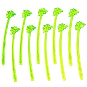 10 Green Tropical Palm Tree Cocktail Drink Stirrers Swizzle Sticks Sweet Tea New